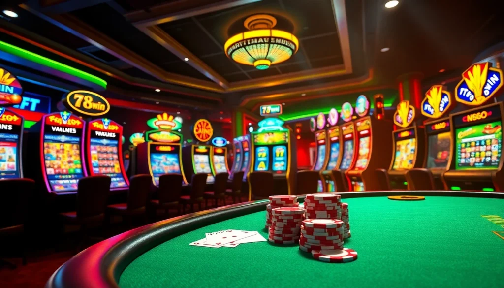 Experience the thrill of gambling at 78win with vibrant casino games, cards, and chips that elevate your online gaming experience.
